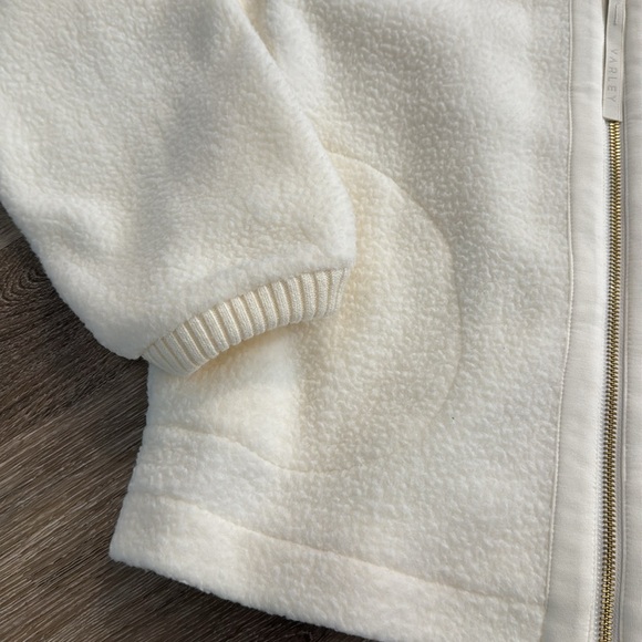 Varley Willmont bomber Jacket cream fleece sz small S - Picture 10 of 11